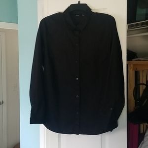 APT 9 Women's 3/4 Sleeve Black Button-Up Shirt